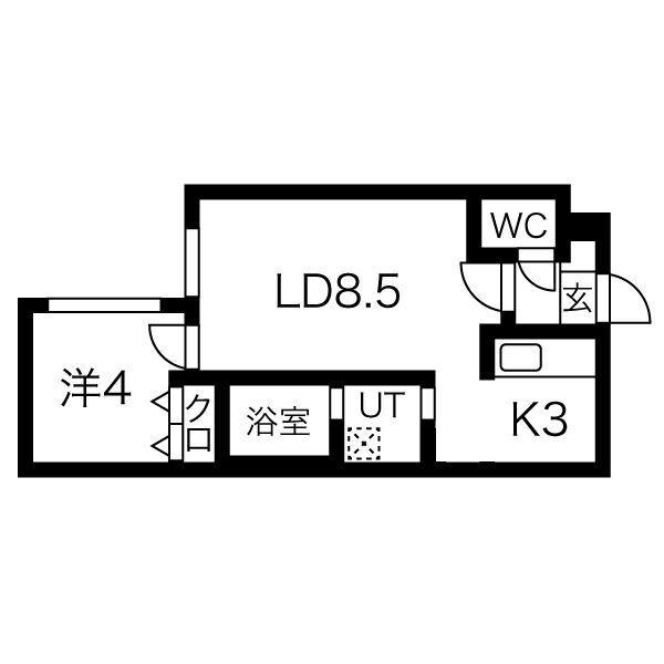 LUMIC本郷通(1SDK/4階)の間取り写真
