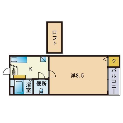 カレッジビラⅡ(1K/1階)の間取り写真