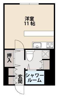 マンション西堀カメリア(ワンルーム/8階)の間取り写真