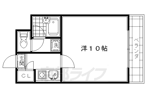 ピラーズ御所西(1K/1階)の間取り写真