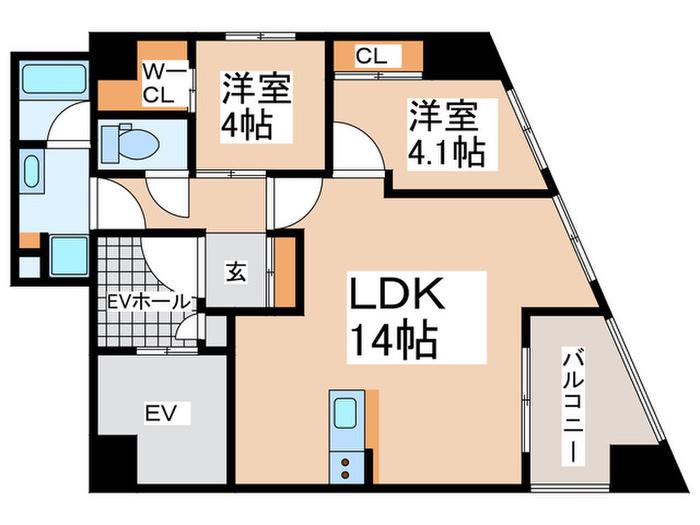 ARCBLISS二日市(2LDK/7階)の間取り写真