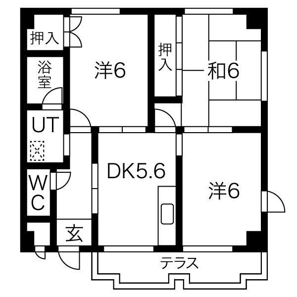 エトワール榊(3DK/2階)の間取り写真