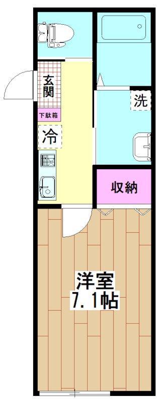 メゾンTH(1K/1階)の間取り写真
