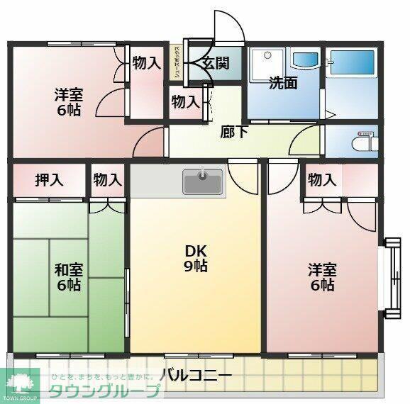 ヴィラトルナーレ(3DK/2階)の間取り写真