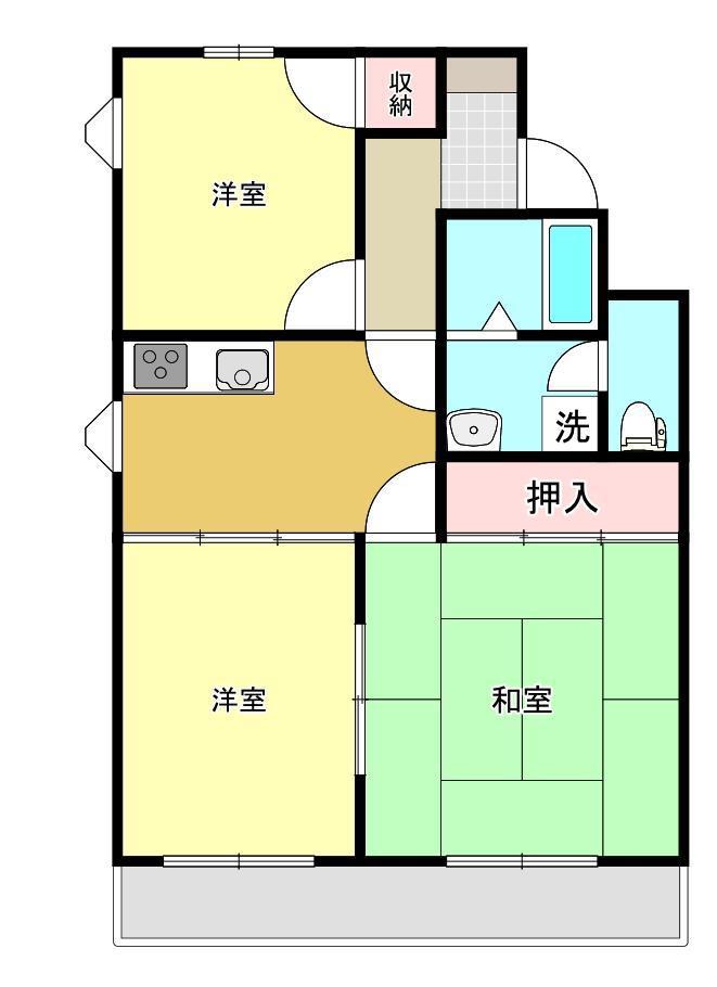 アミーまつい(3DK/3階)の間取り写真