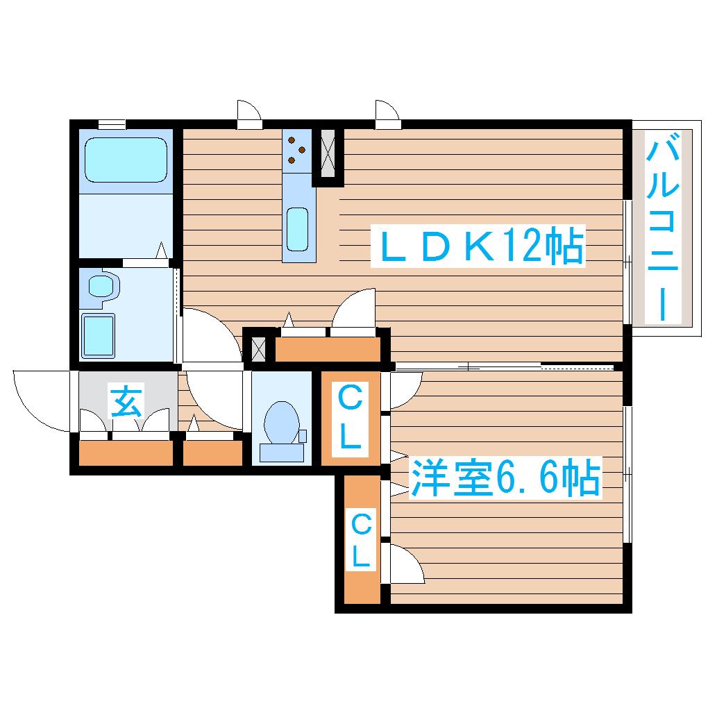 シャーメゾンピーノA(1LDK/1階)の間取り写真
