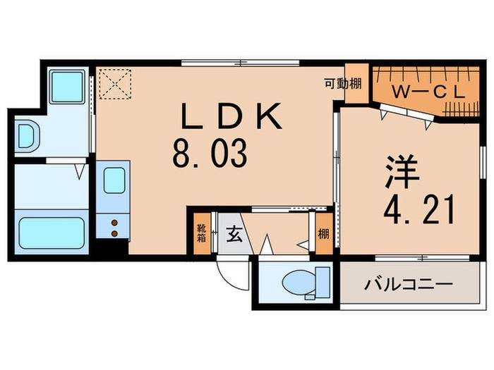 ELSHEART甲子園(1LDK/2階)の間取り写真