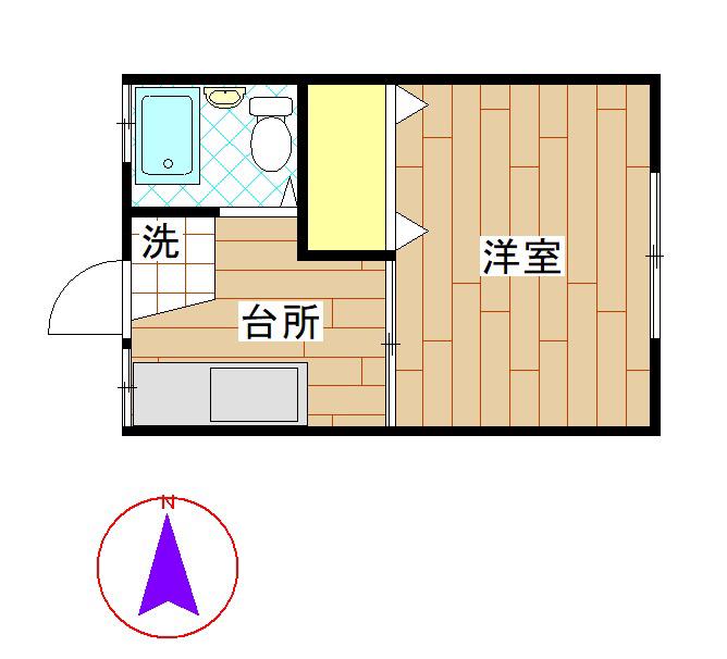 コーポひなげし(1K/1階)の間取り写真