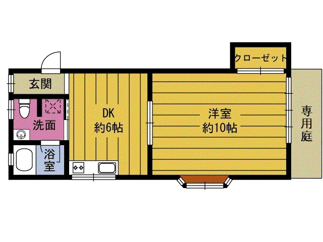 サンコーポ上野(1DK/1階)の間取り写真