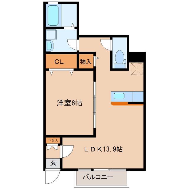 アミューズSD(1LDK/1階)の間取り写真