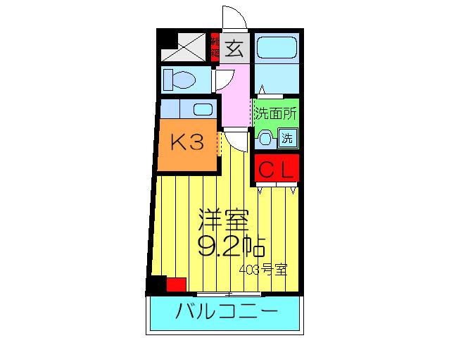 ボワ・ラクテ(1K/4階)の間取り写真