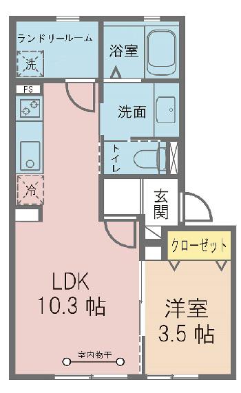 SUNFOREST(1LDK/2階)の間取り写真
