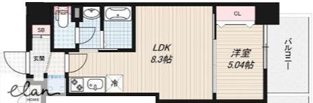 LUXE深江橋II(1LDK/4階)の間取り写真