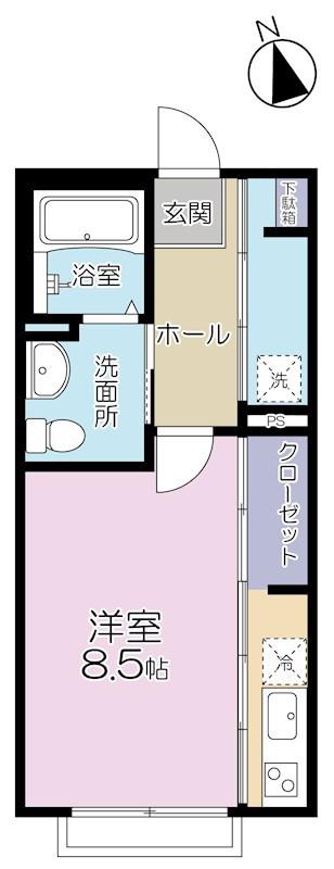 アゼリア(1K/2階)の間取り写真