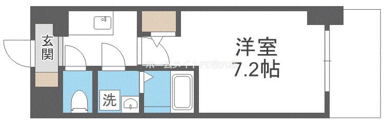 エスリードレジデンス大阪谷町ザ・マークス(1K/9階)の間取り写真