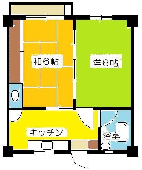 ミヨシマンション(2K/2階)の間取り写真