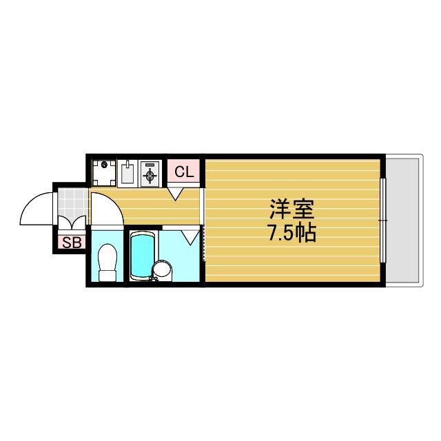 第15東昌ハイツ(1K/5階)の間取り写真