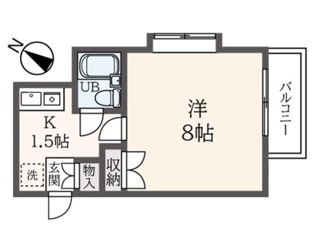 南行徳プラザA-1(1K/4階)の間取り写真