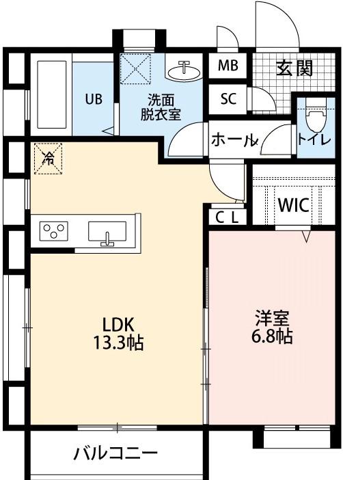 リーブル スティル A棟(1LDK/3階)の間取り写真