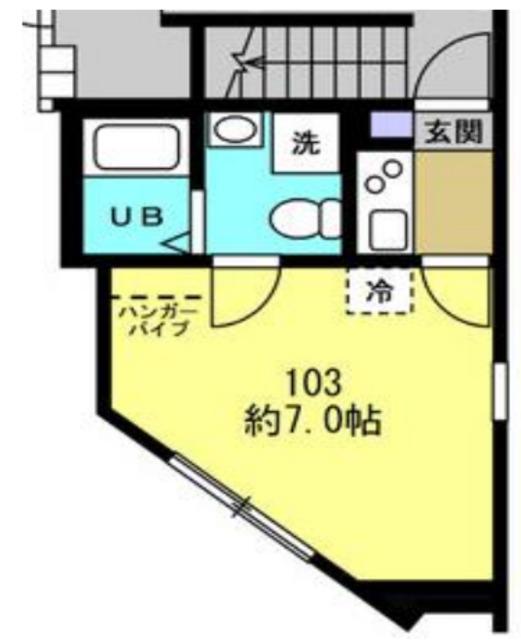 東武伊勢崎線 小菅駅 徒歩7分 3階建 築5年(1K/2階)の間取り写真