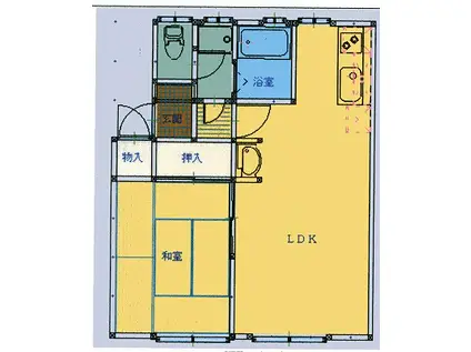 セントラルハイツ(1LDK/2階)の間取り写真