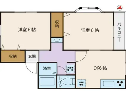 アメニティB(2DK/1階)の間取り写真