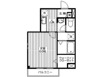 プリマーレ(1K/1階)の間取り写真