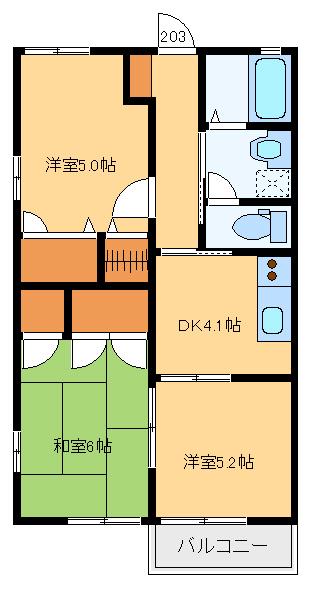 グランシャリオC(3DK/1階)の間取り写真