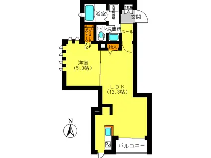 サンフラットIII(1LDK/1階)の間取り写真