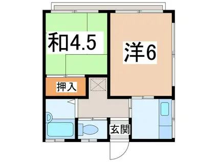 森本ハイツ(2K/2階)の間取り写真