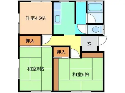 カーサ・アザミ B(3K/2階)の間取り写真