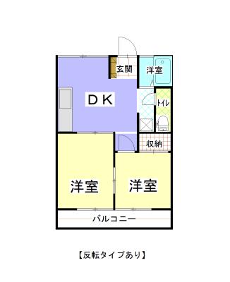 平成コーポラスV(2DK/2階)の間取り写真