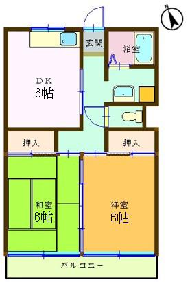 ハイツ協和(2DK/2階)の間取り写真