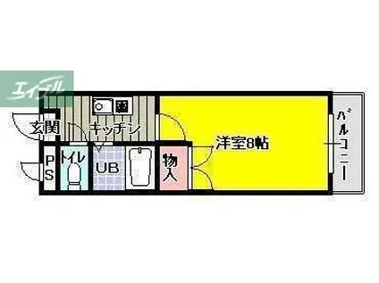ベルシオンSHIMADA(1K/2階)の間取り写真