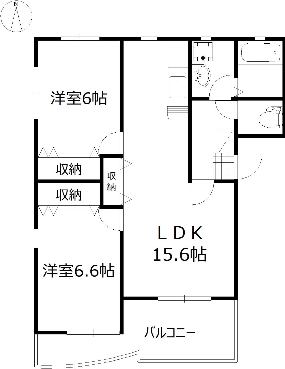 WILL BE(2LDK/3階)の間取り写真