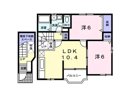 プリムローズT・K(2LDK/2階)の間取り写真