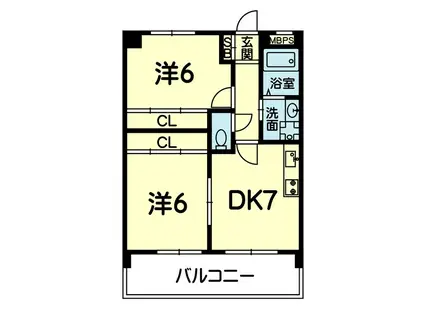 EF弐番館(2DK/3階)の間取り写真