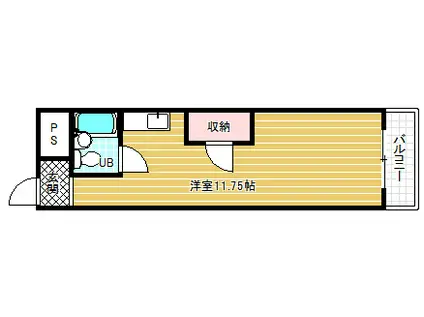 ロードサイド佐賀(ワンルーム/4階)の間取り写真