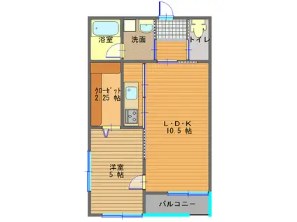 NISHIKI(1LDK/2階)の間取り写真