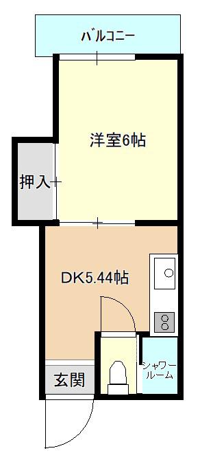 ハイツ樋の口(1DK/4階)の間取り写真
