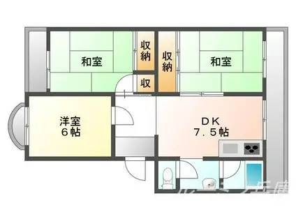 バーゼル弐番館(3DK/1階)の間取り写真