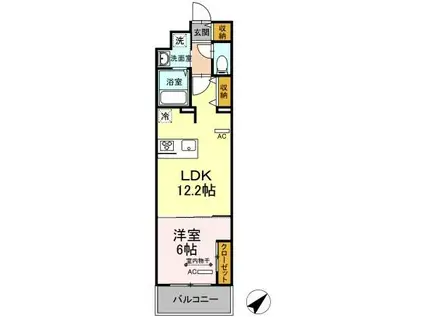 HILL FLAT OSAKI(1LDK/2階)の間取り写真