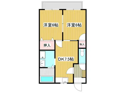 サンライズ東仙台(2DK/1階)の間取り写真