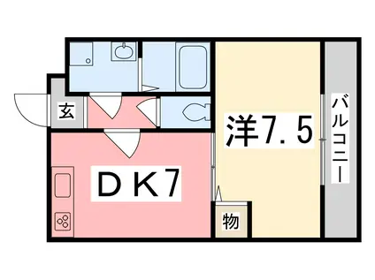 東雲Kマンション(1DK/2階)の間取り写真