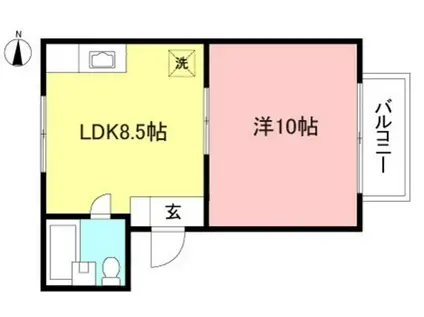 希望ヶ丘レジデンス(1LDK/3階)の間取り写真
