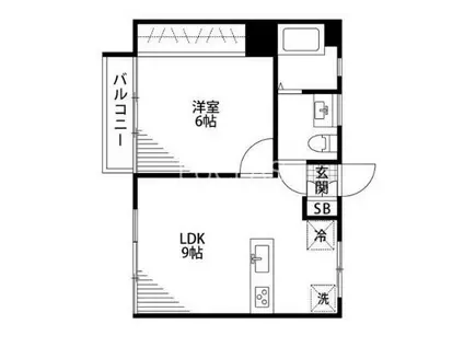 島マンション(1LDK/2階)の間取り写真