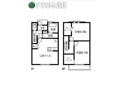 DREAM RESIDENCE 若松町B(2LDK/1階)の間取り写真