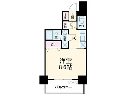 ファスティーナ志賀本通(1K/10階)の間取り写真