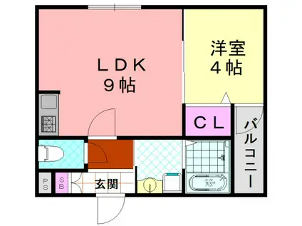 H-MAISON平野II(1LDK/3階)の間取り写真