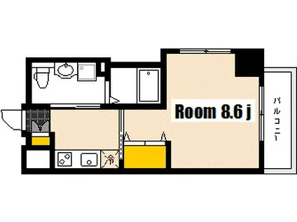 サンライズ昭和町(1K/6階)の間取り写真